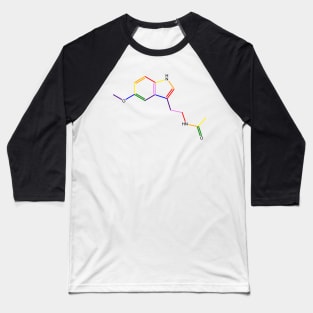 Melatonin Molecule Rainbow Chemistry Baseball T-Shirt